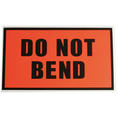 Fluoro Labels-DO NOT BEND Labels 130mmx75mm 500 Pack-L014