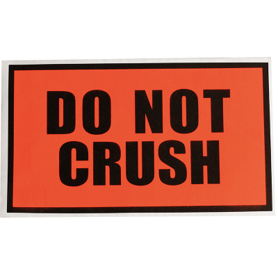 Fluoro Labels-DO NOT CRUSH Labels 120mmx75mm 500 Pack-L015