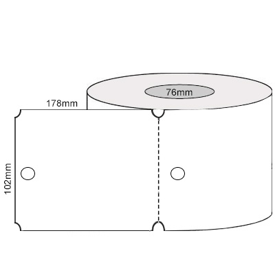 White Hole Punched Perforated Shipping Tags 102Mm X 178Mm 500/Roll