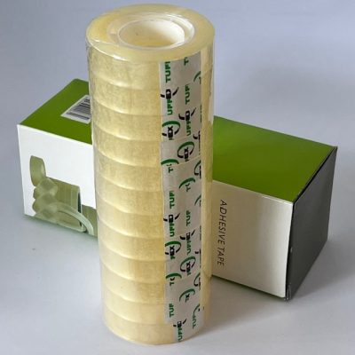 Pack of 12 office sticky tape clear adhesive tape 12mmx66m 25mm core 10.104