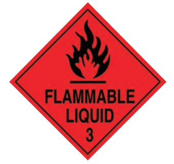 FLAMMABLE LIQUID 3 Label 100mm x 100mm 500 LABELS/ROLL-9.06