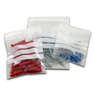 Press Seal Bags with Write On Panel 50 Micron 50mm x 75mm 1000 Bags- ZL.WP.01