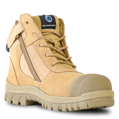 Wheat Nubuck Zip / Lace Up Safety Boot – Zippy 804-88841