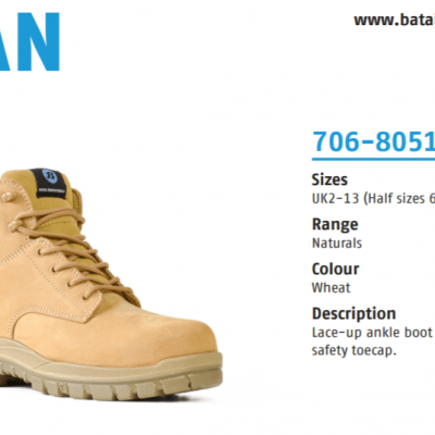 Wheat Nubuck Lace Up Safety Boot – Titan 706-80510