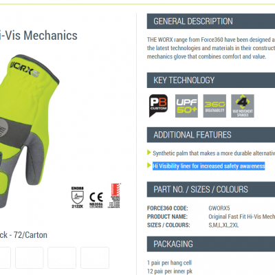 Fast Fit Hi-Vs Mechanics Glove S-2XL 12 Pairs-GWORX5