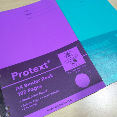 Binder book PROTEXT A4 192pg 8mm ruled with margin-55.NB5044