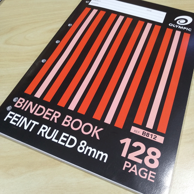 Binder book OLYMPIC A4 128pg 8mm ruled-55.140833