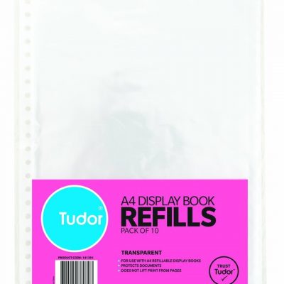 Tudor Display Book Transparent Refill A4 Pack of 10-46.141391