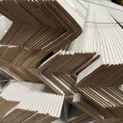 Pack of 25 White Cardboard Corner Pallet Edge Protectors 60x60x4x2000mm-17.24-2m