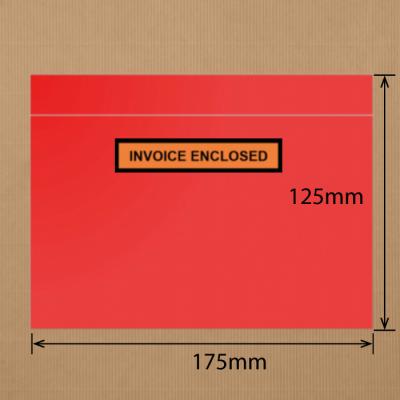 Red Invoice Enclosed Envelopes 175x125mm 1000 Pack-R08IE