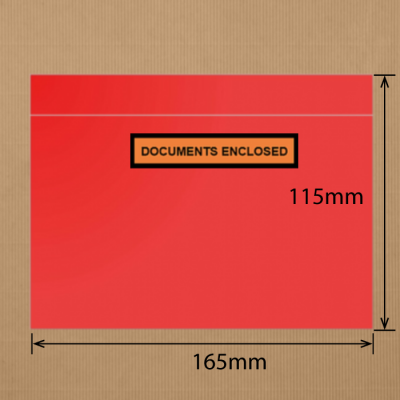 RED Document Enclosed Envelopes 115x165mm 1000 Pack-R01DC