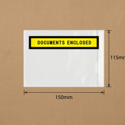 Clear Document Enclosed Packaging Envelopes 115x150mm 1000 Pack-C04DC